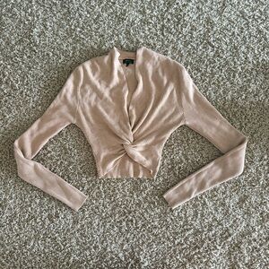 Debut Ribbed Twist Front Blouse - Blush